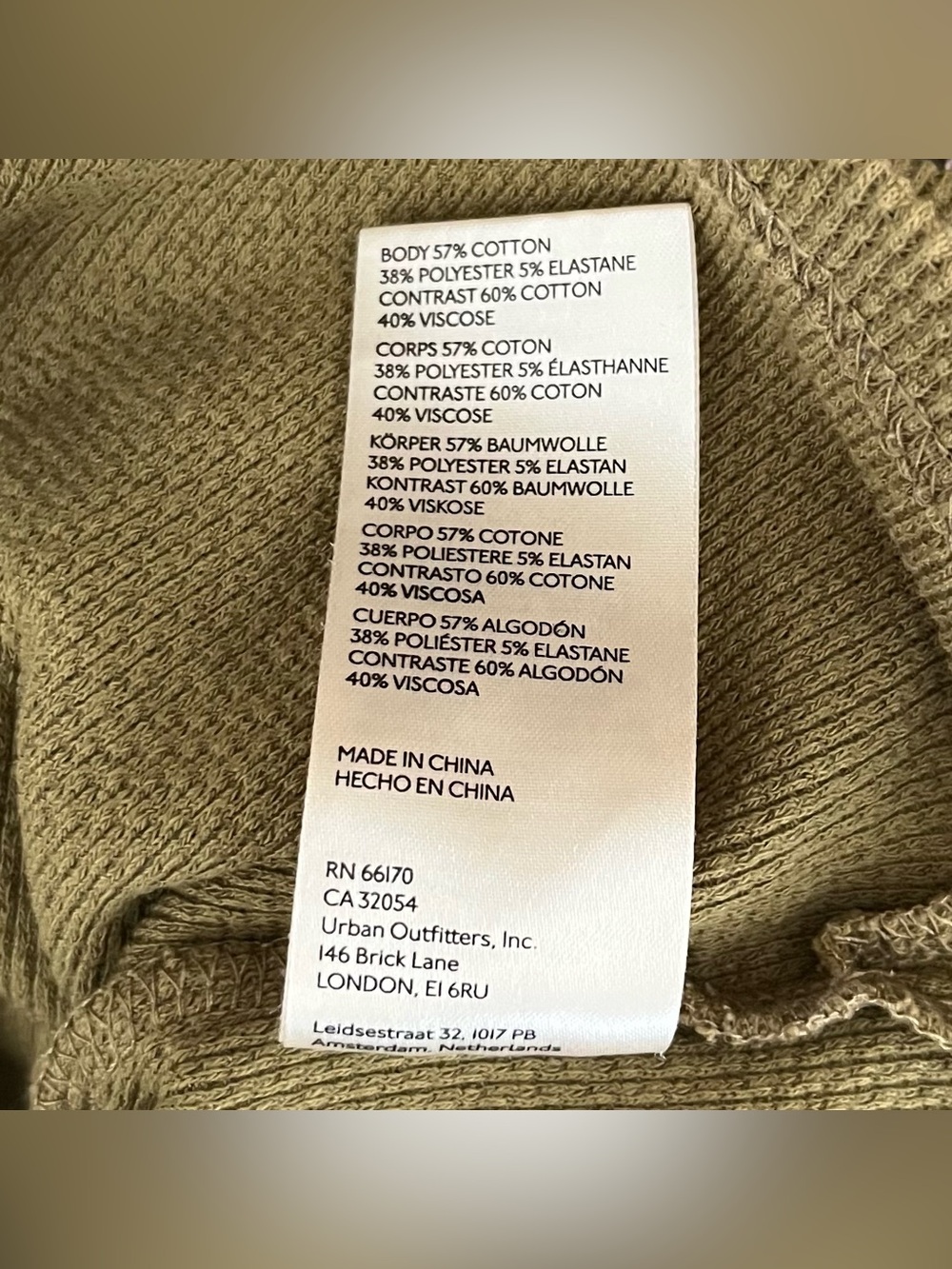We The Free Women's Mikah Thermal Waffle Knit Top Knit Cuff Army Green XS Boho - Picture 8 of 10